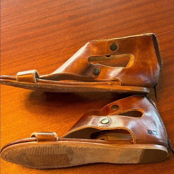 BED|STU Brown Leather Cutout Open-Toe Sandals - Picture 2 of 7